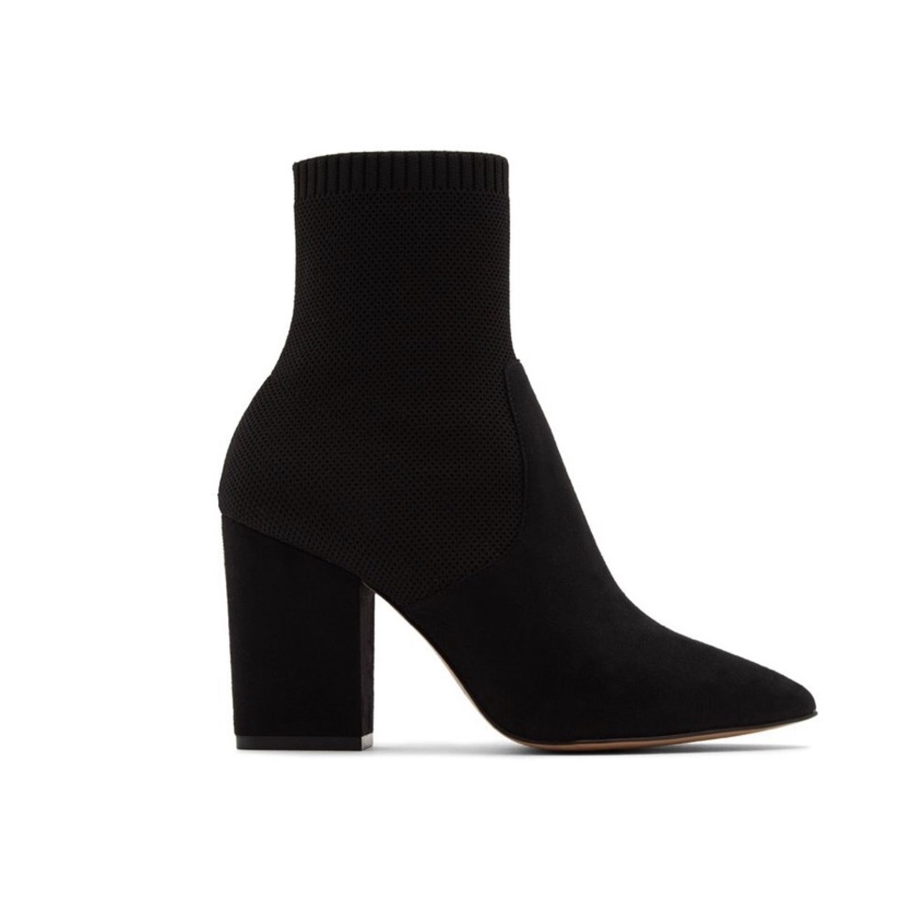 Black heel booties
